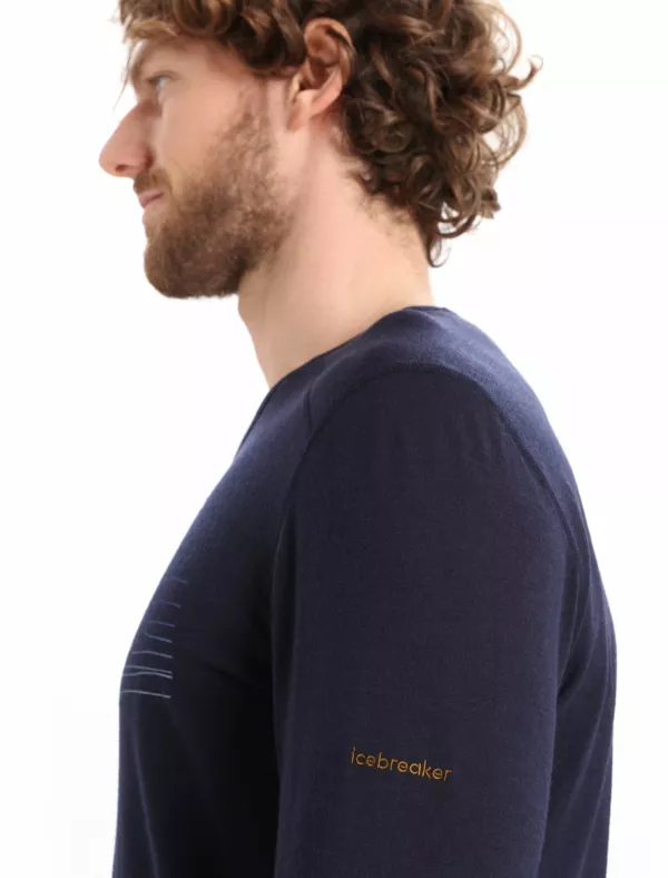 Zdjęcie 3 produktu Koszulka Męska Icebreaker Merino 200 Oasis LS Crewe Ski Stripes